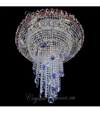 Люстра хрустальная Кольцо №10 Фиолетовая